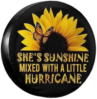 Spare Tire Cover Butterfly and Sunflower She is Sunshine Wheel Protectors by Unknown