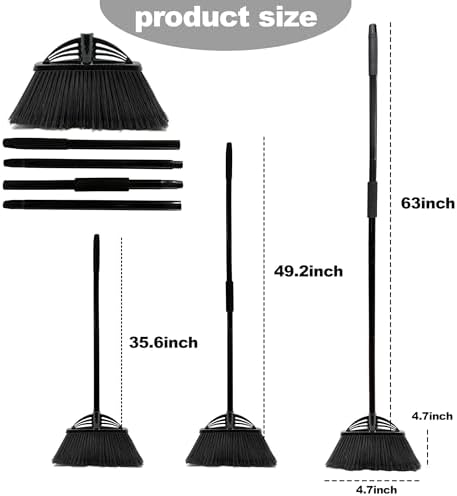 Four-Section Rod Long-Handled Broom, Heavy-Duty Broom, Angle Broom - Image 3
