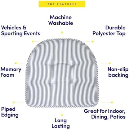 Sweet Home Collection Chair Cushion Memory Foam Pads Tufted Slip Non Skid - Image 5