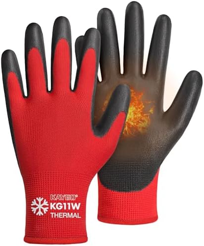 KAYGO Winter Work Gloves Thermal Insulated, PU Coated, 12 Pairs by KAYGO