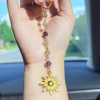 Car Rear View Mirror Accessories Sunny Hanging Ornament, Chakra Rearview Decor by Pyotivol