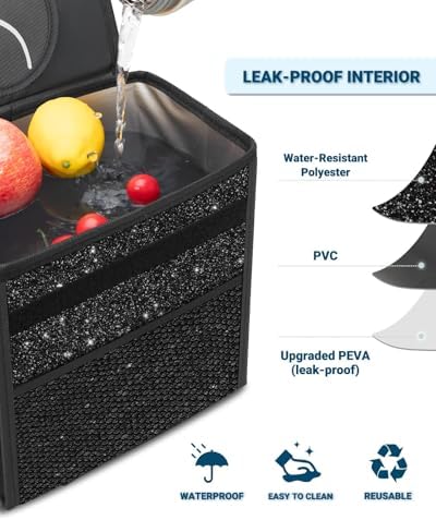 Capolo Car Trash Can with Lid, Leakproof Car Garbage Can Car Trash Bag - Image 4