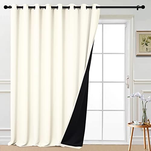 Yakamok Cream 100% Blackout Patio Door Curtain Panels W100 x L108, 1 Panel by Yakamok