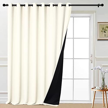 Yakamok Cream 100% Blackout Patio Door Curtain Panels W100 x L108, 1 Panel by Yakamok