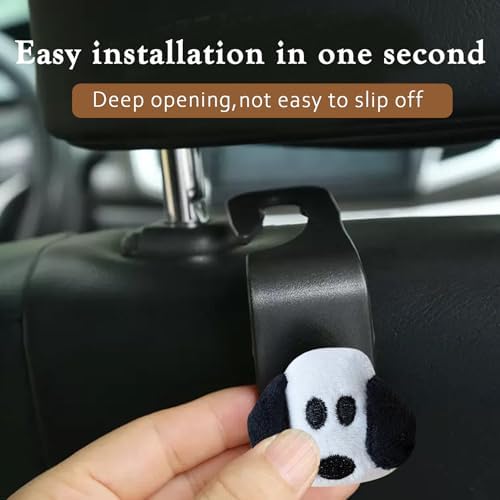 2Pack Black Dog Car Seat Headrest Hook Car Purse Hook Cars Seat Hooks - Image 2