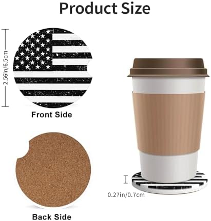 American Flag Retro Car Cup Holder Coasters 2 Pack 2.63" - Image 4