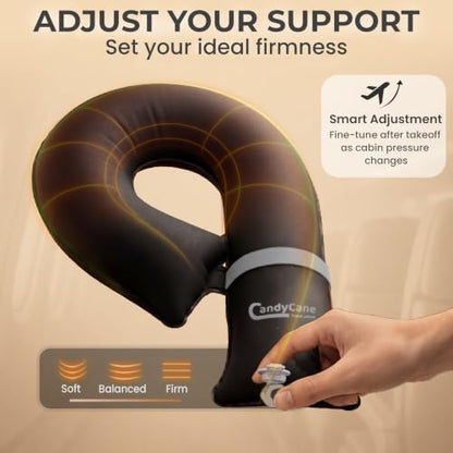 CANDY CANE Inflatable Airplane Travel Pillow, Supports Head, Neck & Chin - Image 5
