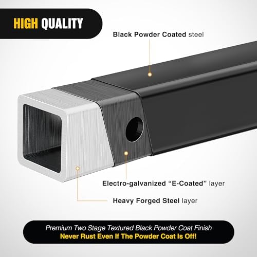 Nilight Trailer Hitch Receiver Extender Adapter | 2" to 1-1/4" Hitch Adapter - Image 3