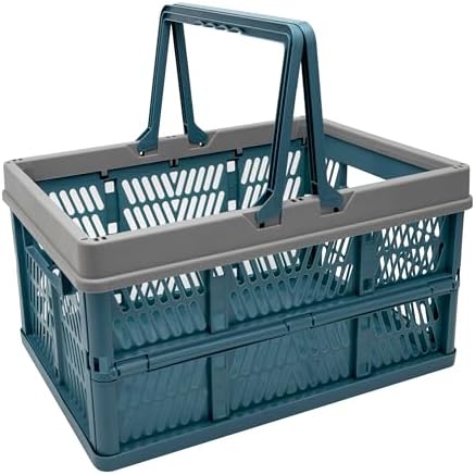 VALESKA 17" Plastic Milk Crate, 33L Collapsible Crates by VALESKA