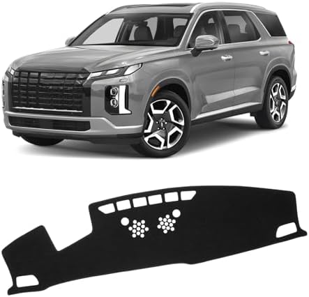 KUST Black Dash Cover for Hyundai Palisade 2020-2024 2025 Non-Slip Dashboard by KUST