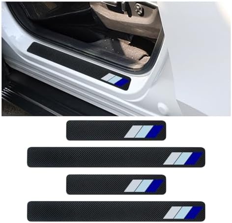 4PCS Tri-Color Door Sill Protectors, Carbon Fiber Door Threshold Protection by KITUREK