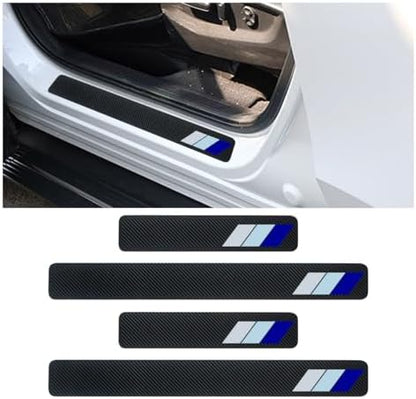 4PCS Tri-Color Door Sill Protectors, Carbon Fiber Door Threshold Protection by KITUREK