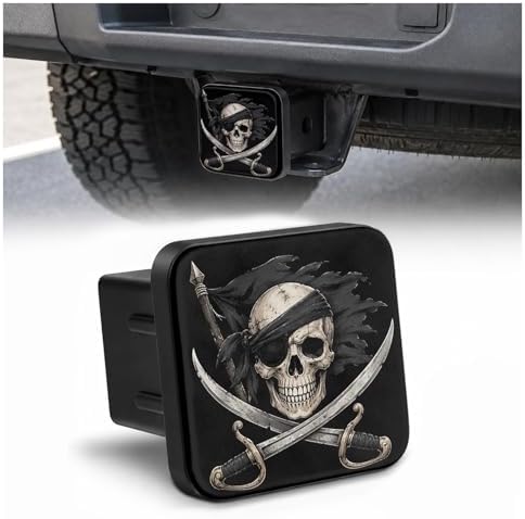 Pirate Skull 2" Hitch Cover, Rubber Towing Hitch Covers Hitch Protector by Unknown