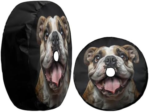 Happy Bulldog Brown Spare Tire Cover - Image 3