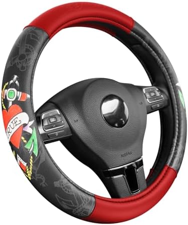 ED HARDY Heart Print Steering Wheel Cover, Fits 14.5-15.5 Inch Steering Wheels by EdHardy
