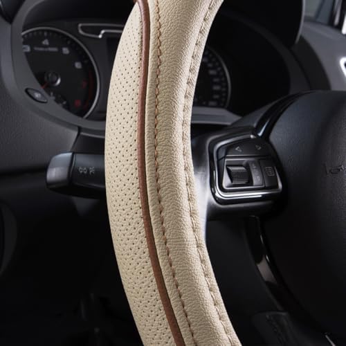 CAR PASS Line Rider Universal Fit Delux Leather Steering Wheel Cover, - Image 4