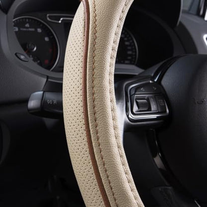 CAR PASS Line Rider Universal Fit Delux Leather Steering Wheel Cover, - Image 4