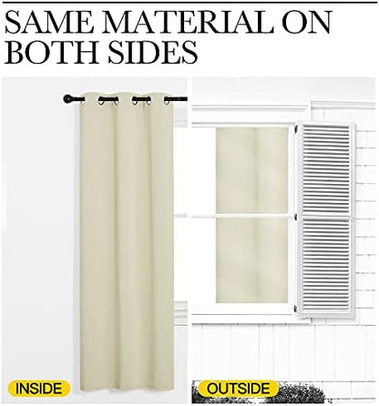 NICETOWN Beige Room Darkening Curtains 78" Long - Image 6