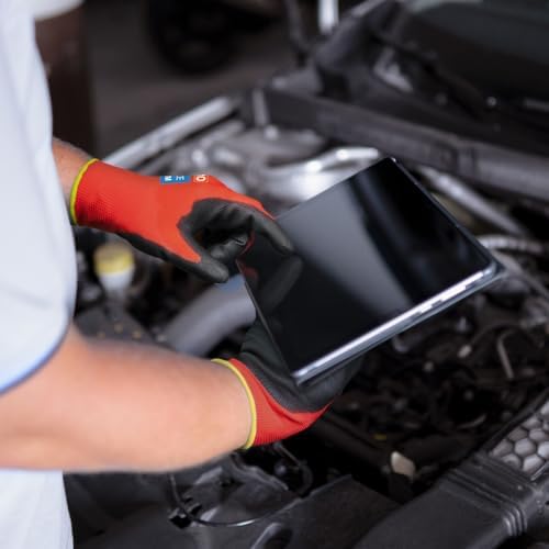KAYGO Safety Work Gloves, PU Coated, 2-Finger Touchscreen - Image 4