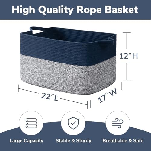 Goodpick 75L Extra Large Woven Blanket Basket - Image 3