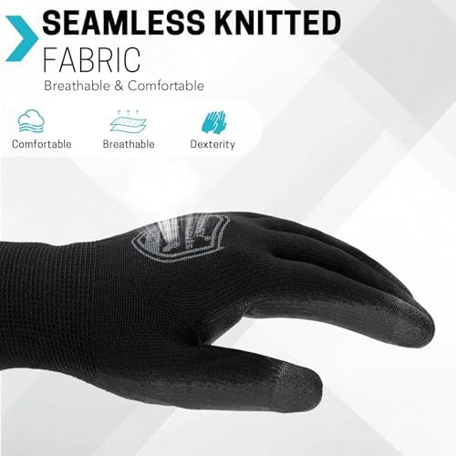 FURWEY Work Gloves, 16/32Pairs Nitrile, Seamless Nylon Knit - Image 2