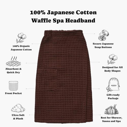 Luxury Organic Japanese Cotton Waffle Body Towel Wrap - Image 2