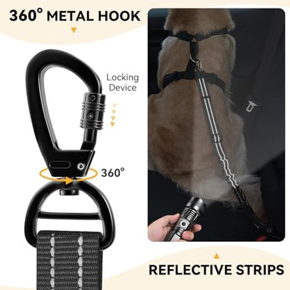 Pawaboo 2Pack Dog Car Seatbelt, 3-in-1 Dog Tether - Image 2