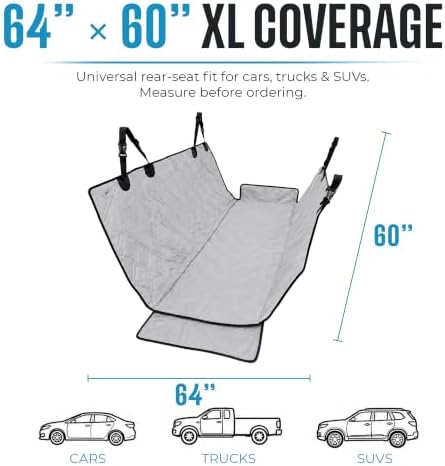 Bulldogology Dog Car Seat Cover Waterproof Heavy Duty Bench Dog Hammock - Image 5