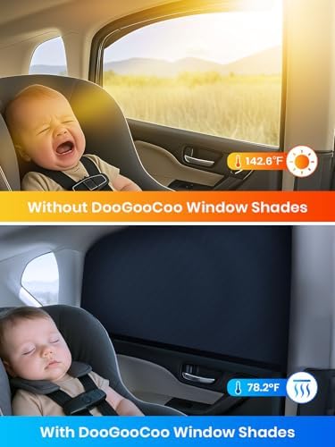 DOOGOOCOO Car Window Shades for Baby, 100% UV Block Ice-Crystal Cooling - Image 2