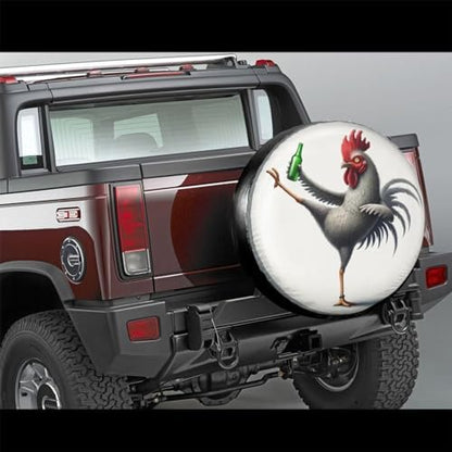 Spare tire Cover 16inch Drunken Fist Chicken Wheel Protectors Weatherproof - Image 3
