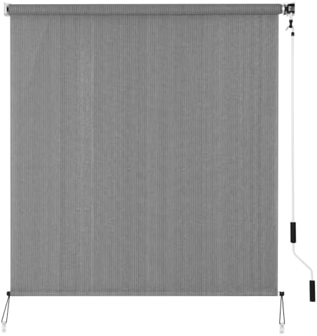 SMONTER Outdoor Sunshade Roller Shade 5'W x 6'H, Exterior Cordless Roll Up by SMONTER