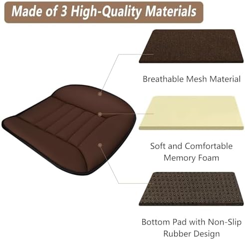 MYFAMIREA 2PCS Car Seat Cushion Pad 1.2" Thick Comfort Seat Protector - Image 6