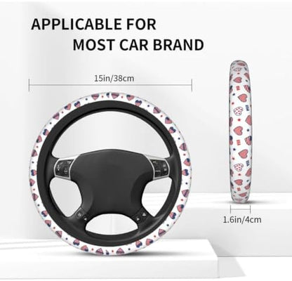 4th of July American Flag Steering Wheel Covers Universal 15 Inch Non Slip - Image 2