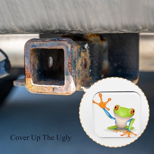 Little Tree Frog 2X2 Hitch Cover Cute Green Animal Hello Red Big Eye Square Tow - Image 4