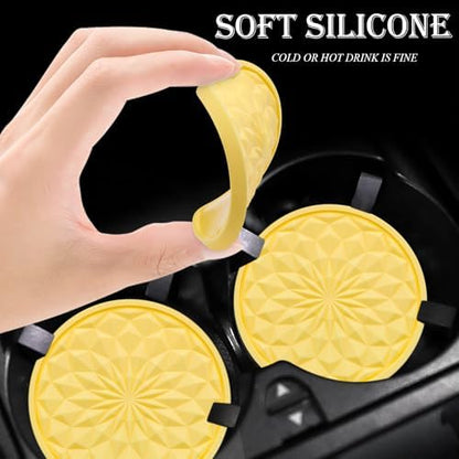 4 Pack Silicone Car Cup Holder Coaster – 2.75 Inch Non-Slip Drink Mat, - Image 4