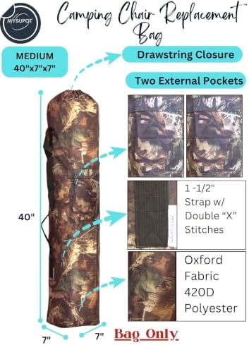 40"x7"x7" Replacement Bag for Folding Camping Chair, Camp Chairs, Yoga Mat - Image 3