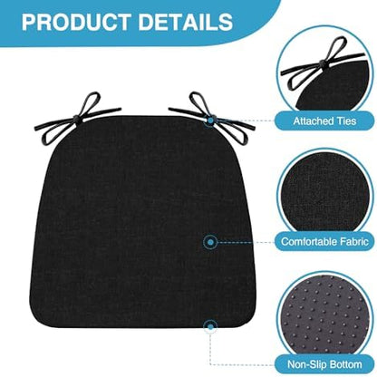 IASEAHK Chair Cushions for Dining Chairs Set of 4, Non Slip Kitchen Chair Pads - Image 2