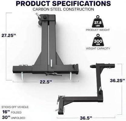 Life Finds Black Heavy Duty Swing Away Hitch Adapter - Image 4