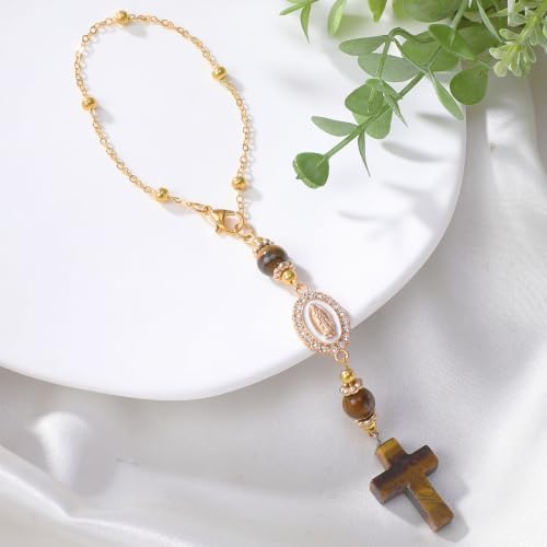 Cross Crystal Rearview Mirror Charm, Women Shoulder Bags - Image 5