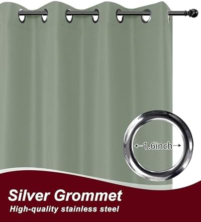 Grommet Outdoor Curtains for Patio Waterproof 8 Pcs 54x120 In Sage Green - Image 3