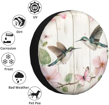Spare Tire Cover for RV Camper, Hummingbird Floral Butterfly Tire Cover - Image 5