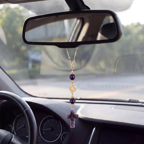 Cross for Car Mirror Hanging, Drive Safe Rear View Mirror Cross Ornament Charm - Image 2
