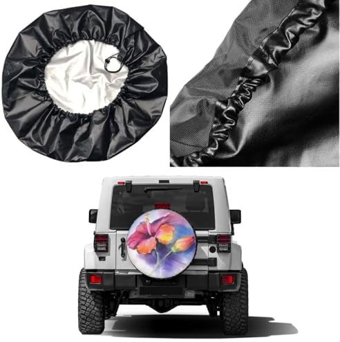 Delerain Colorful Hibiscus Flower Spare Tire Cover - Image 5