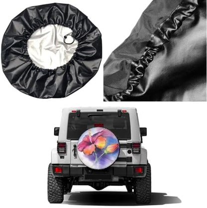 Delerain Colorful Hibiscus Flower Spare Tire Cover - Image 5