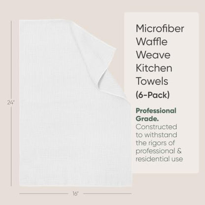 Kitchen Towels - Microfiber Waffle Weave Towels | Absorbent, No Lint, Commercial - Image 2