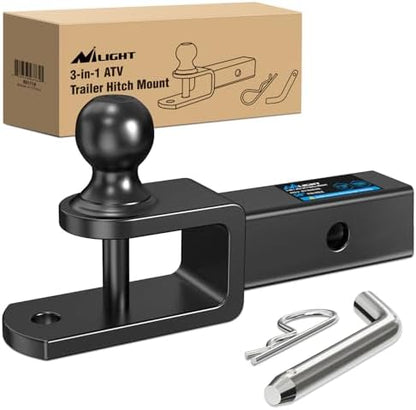 Nilight 3 in 1 ATV UTV Multi Hitch Mount | 1-7/8" Ball Fits 2" Receiver Hitch by Nilight