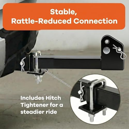 Hitch Cargo Carrier, 500lb Capacity, Galvanized Steel, Stabilizer and Cargo Net - Image 3