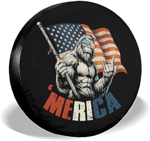 GENANY Patriotic Forest Thick PVC Leather Spare Tire Cover Size 18 by GENANY