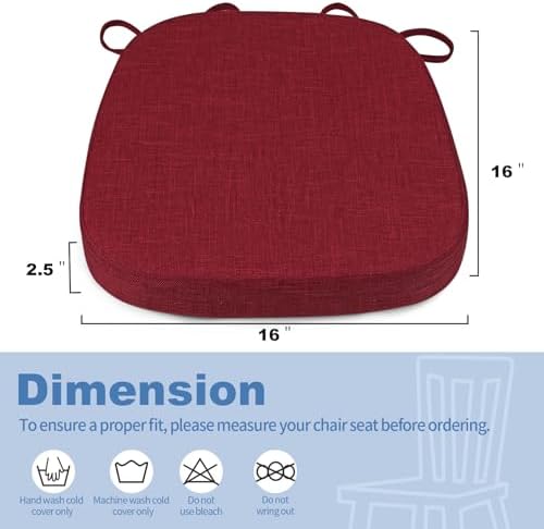 BUYUE Thickened 2.5" Dining Chair Cushions Set of 4, U-Shape High Density Foam - Image 3