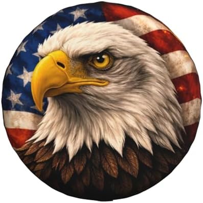 American Flag Eagle Spare Tire Cover Weatherproof Wheel Protectors Universal - Image 2